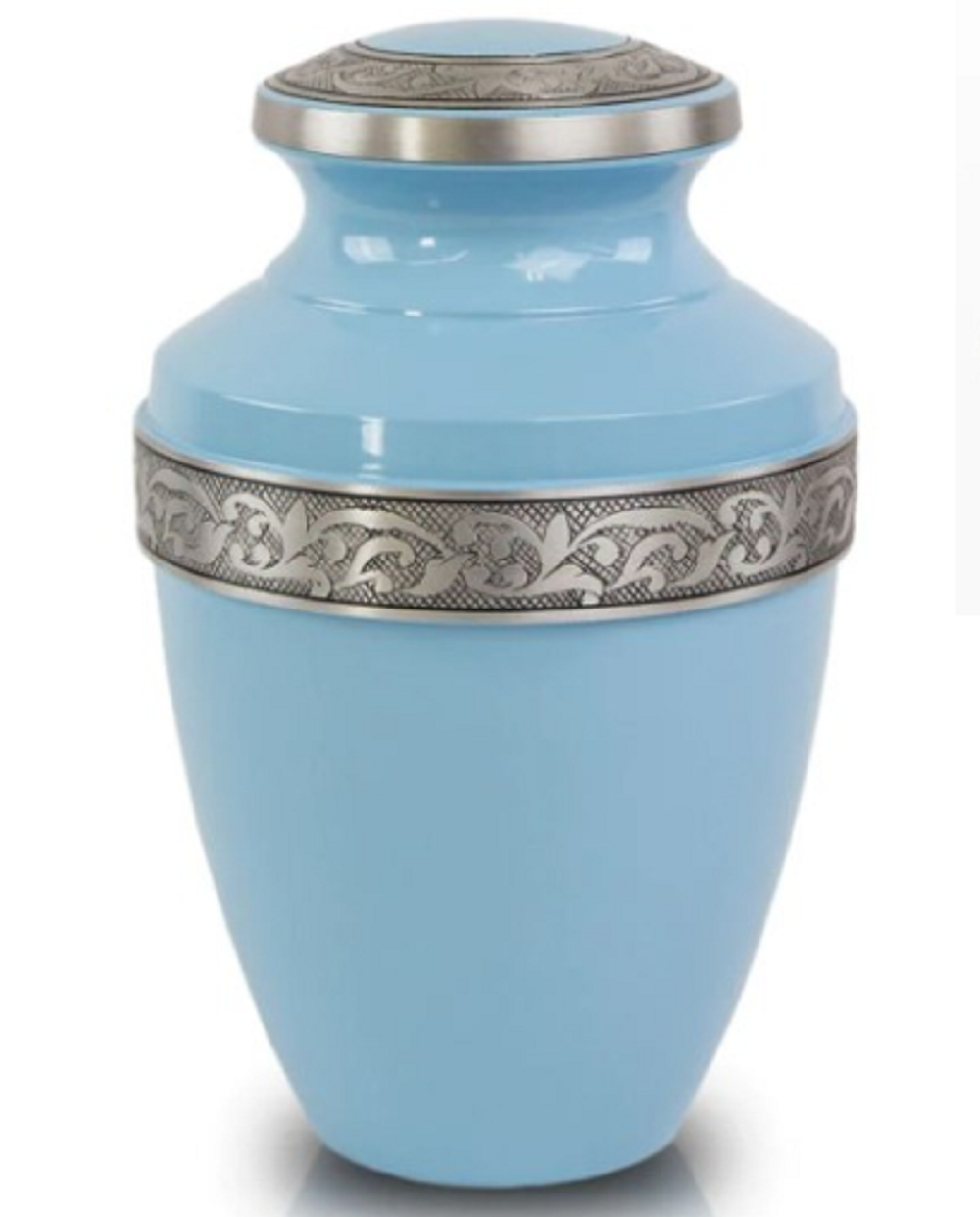 Baby Blue Metal Urn
